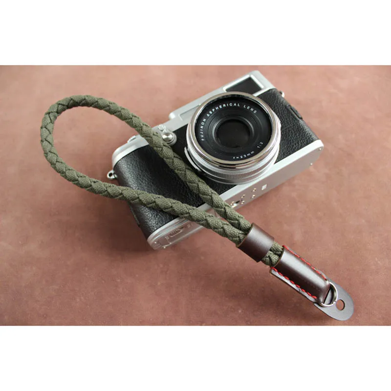 Ремешок на запястье для камеры Плетеный холщовый ремень ручной работы Leica Finepix