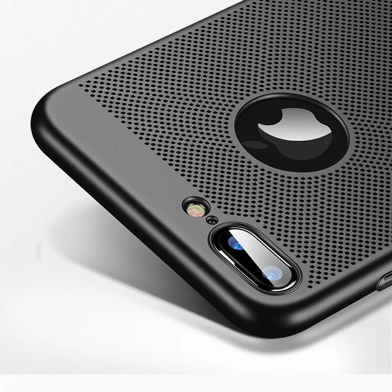 Portefeuille чехол для iPhone 7 Plus дышащий теплоотвод Сетка Жесткий Чехол телефона iphone 8X6 6 S