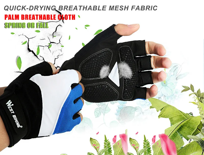 WEST BIKING, бренд, MTB, без пальцев, для фитнеса, Guantes, гелевые велосипедные перчатки, Luvas Bicicleta Para Ciclismo, спортивные велосипедные перчатки
