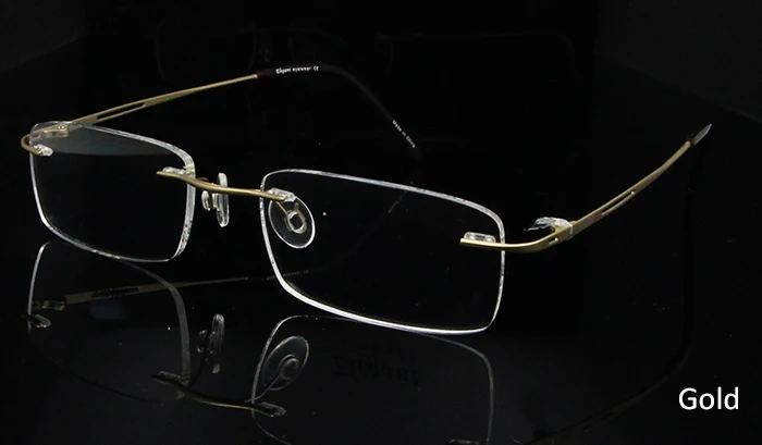 Rimless Titanium gd ESNBIE супер светильник без оправы стекло для мужчин оптическое тонкое стекло для глаз es рамка титановое женское стекло по рецепту es - Цвет оправы: Rimless Titanium gd