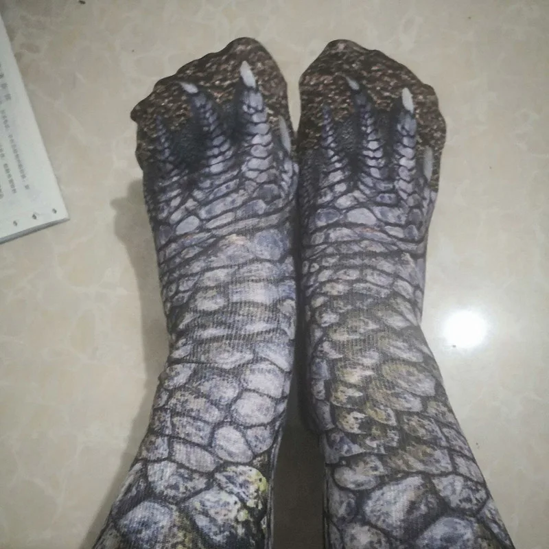Эластичные мягкие носки унисекс 1 пара дышащие с 3D принтом в виде животных лапы
