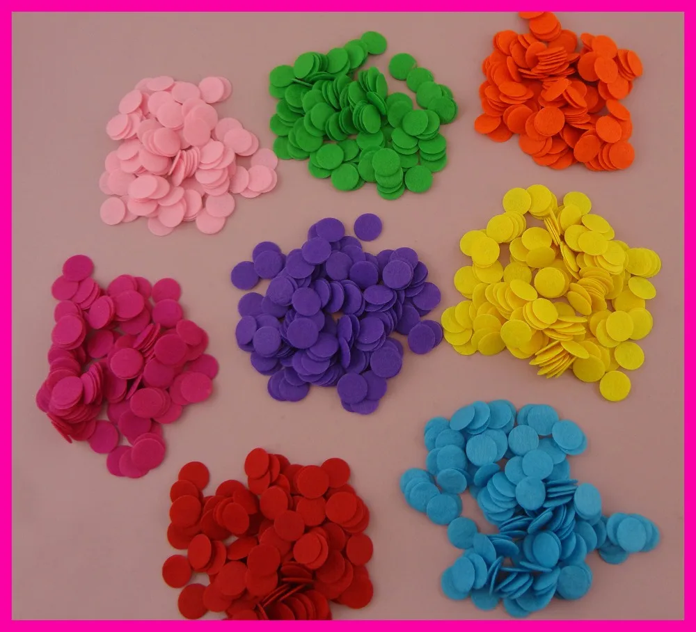 

1000PCS 1.5cm Assorted Colors Round felt pads appliques for DIY Hairbands accessories,15mm non-woven circles patches