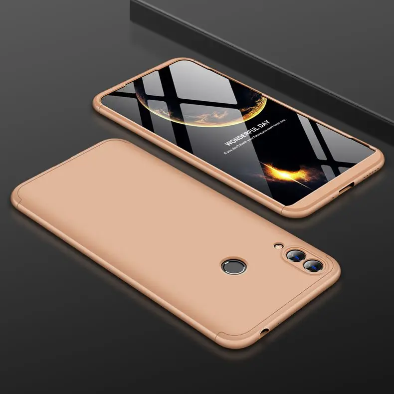 Gold Чехол для Honor 8C, чехол для Huawei Honor 8C, 360 градусов, полная защита, чехол для телефона, для Huawei Honor 8C 8 C, BKK-L21, чехол, Etui - Цвет: Gold