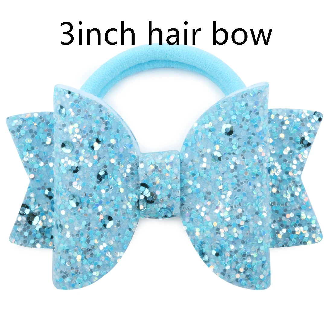 3inch sequin bow-5 1 PC Child Hair Bow Tie Elastic Hair Band Glitter Hairbow Rope Rainbow Sequin Sparkly 3 Inch Bows Mermaid Girls Sweet Headwear - Цвет: 3inch sequin bow-5
