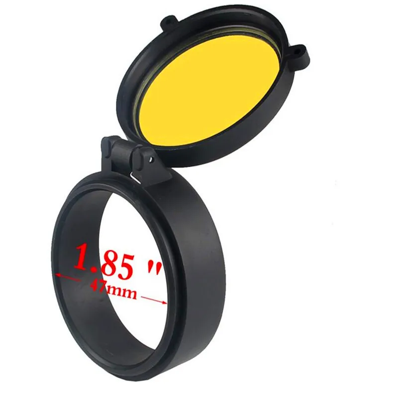 47mm 30-69 мм прозрачный желтый RifleScope крышка объектива Флип вверх быстрая пружинная защитная крышка объектива для охоты страйкбола - Цвет: 47mm