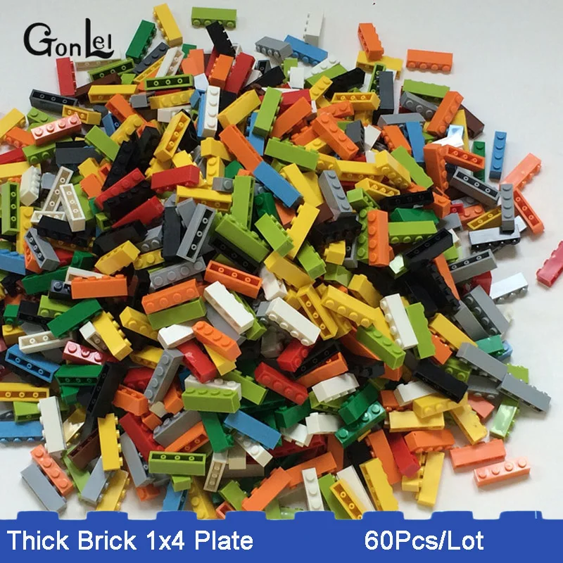60 шт./лот Moc кирпич 1x4 (3h)* 3010 DIY просветленные Блоки Кирпичи совместимы с Rebrickable Technic
