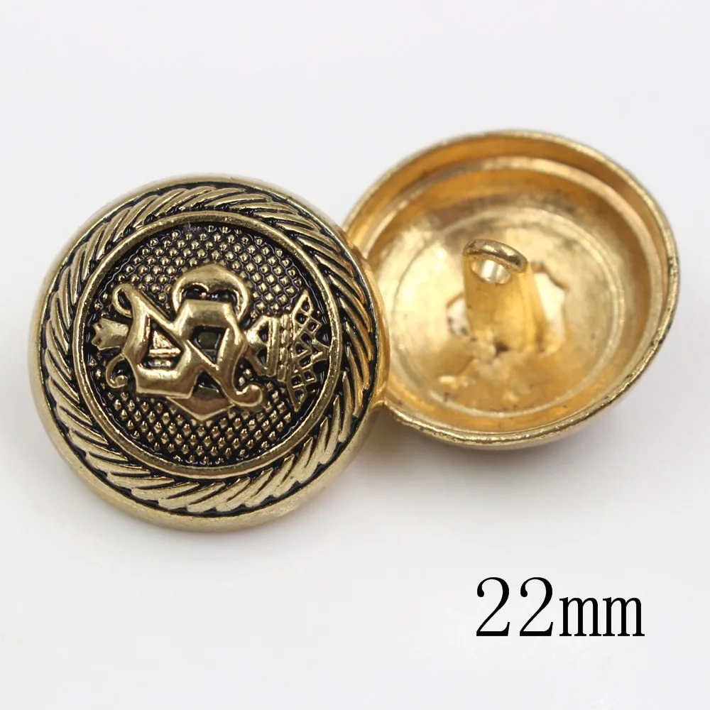 10 шт./лот металлические пуговицы в стиле ретро для одежды Черное золото украшение