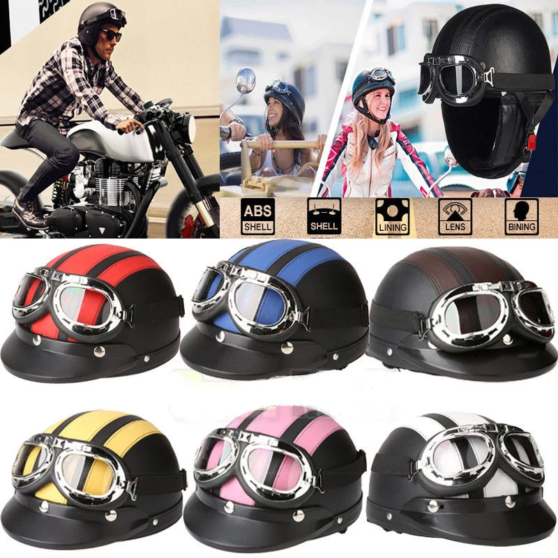 

Adult Helmets Motorcycle Retro Half Cruise Helmet Motorcycle Scooter Helmet For Harley Vintage GERMAN Motorcycle Moto