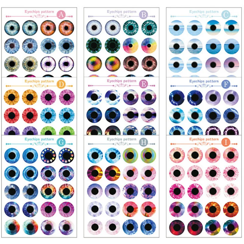 10 пар Blyth кукольные глазные фишки узор для 1/6 ледяные Blyth кукольные глаза DIY Стиль A~ I