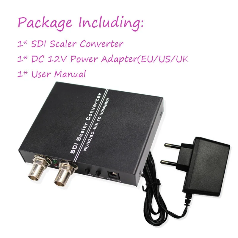 2 шт. SDI к HDMI Scaler конвертер Поддержка 3g/HD/SD-SDI к HDMI& SDI с адаптером питания(EU/US/UK/AU