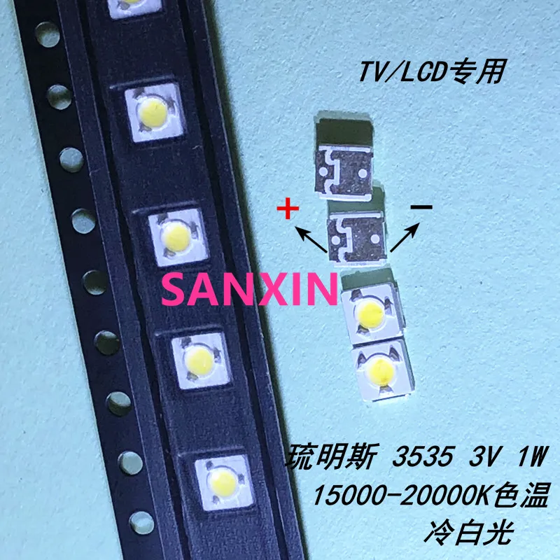 Оригинальный флип чип с LED подсветкой 300 лм 2 4 Вт 3 в 3535 холодный белый свет для SAMSUNG