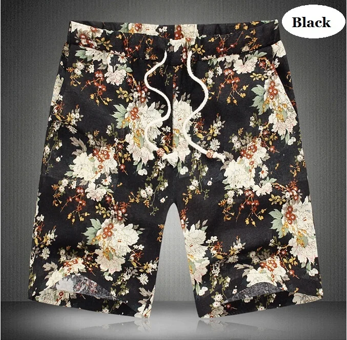 Summer Mens Casual Linen Beach 10 Colors Flower Printed Fashion Shorts | Мужская одежда