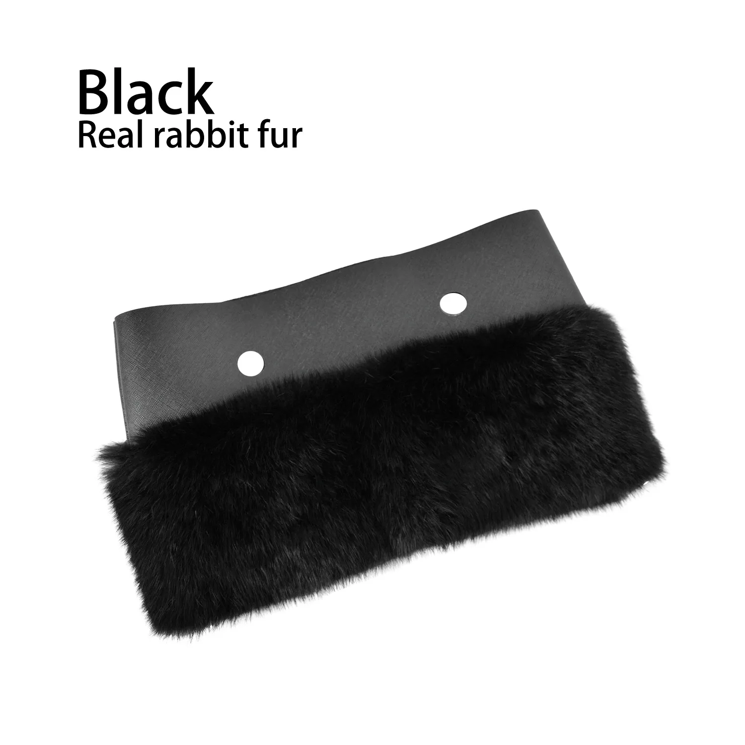black Женская сумка huntfun с кроличьим мехом, плюшевая отделка для отделки, уплотнительная сумка, плюшевое украшение, подходит для Ochic Obag O Bag - Цвет: black