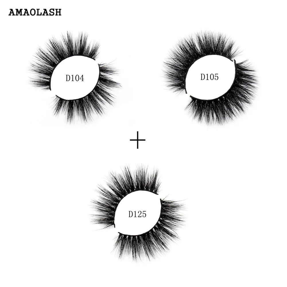AMAOLASH 3 пары накладные ресницы 3D норковые ручной работы без жестокости