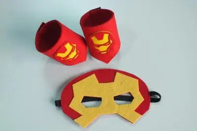 ironman Креативный мультяшный супергерой Маскарадная маска из сукна и браслет детский день вечерние принадлежности маска на Рождество на Хэллоуин для детей - Цвет: ironman