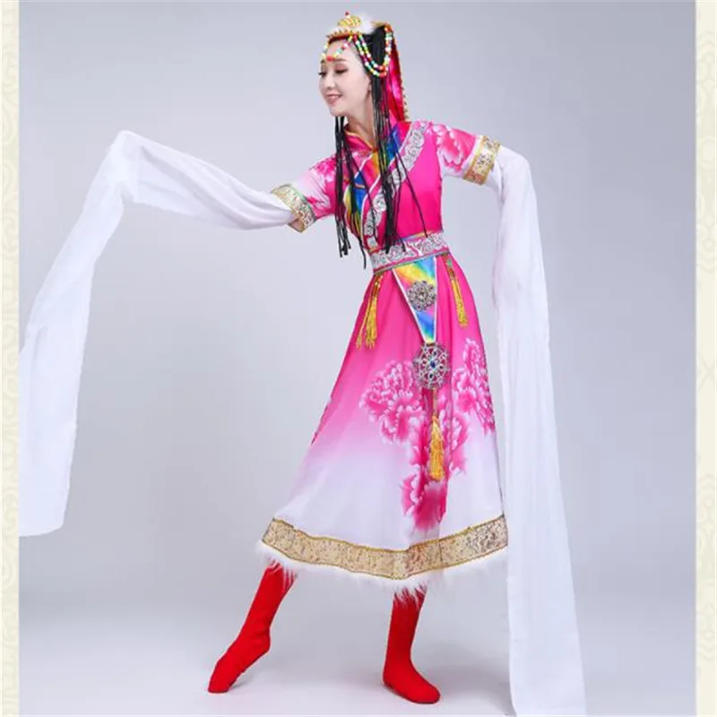 Новинка популярные тибетские танцевальные костюмы женские взрослые длинные