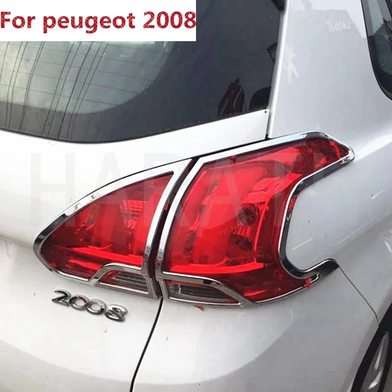 Для peugeot 2008 2014 2 шт хромированные пластиковые задние фонари лампы коврики для
