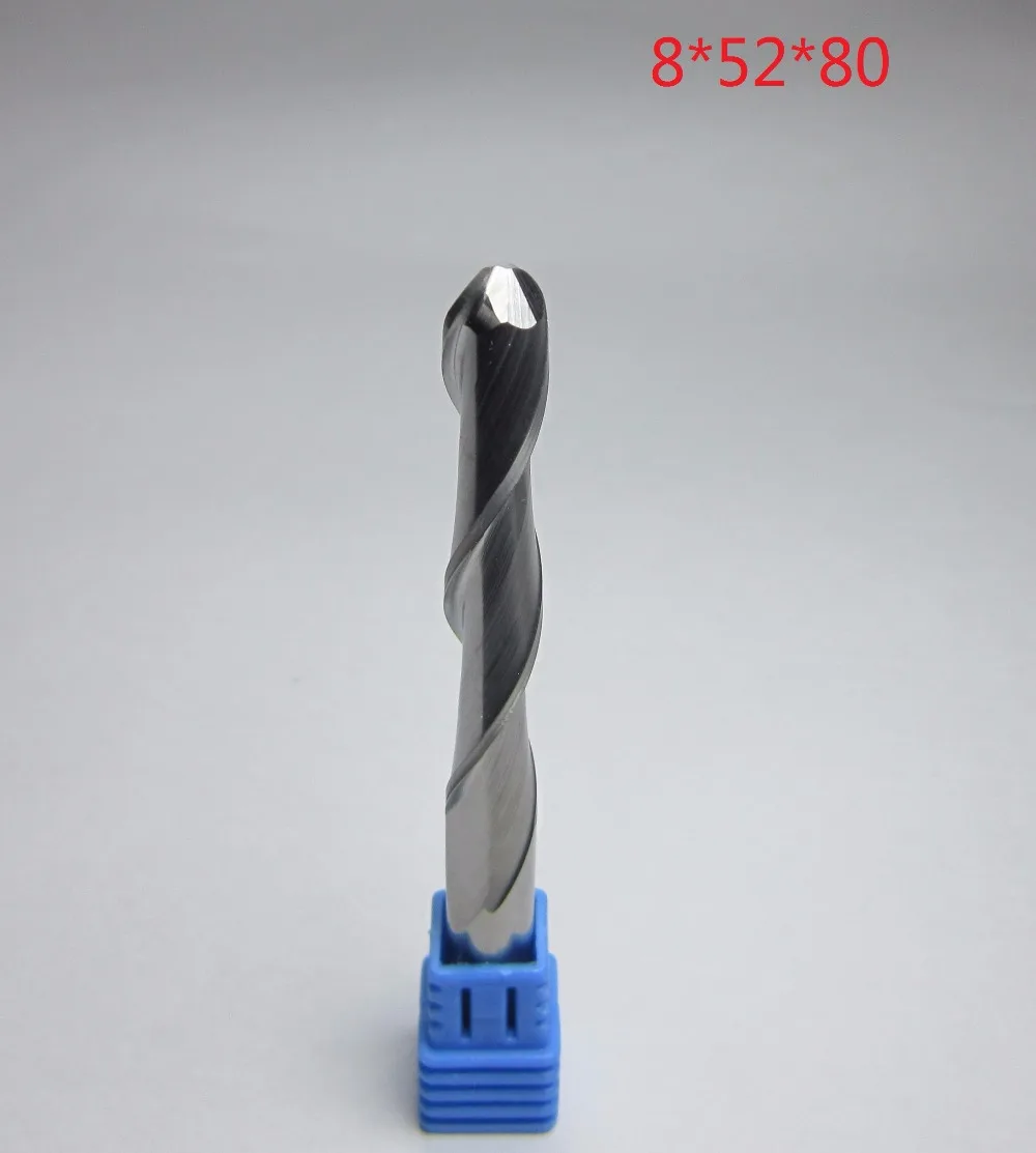 

for wood working DIA 8mm blade cut 52mm 8*52*80mm tungsten Carbide Ball Nose End Mills Engraving Router bits 3D milling cutter