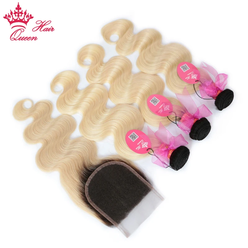 Queen Hair бразильские человеческие волосы с эффектом деграде (переход от светлые