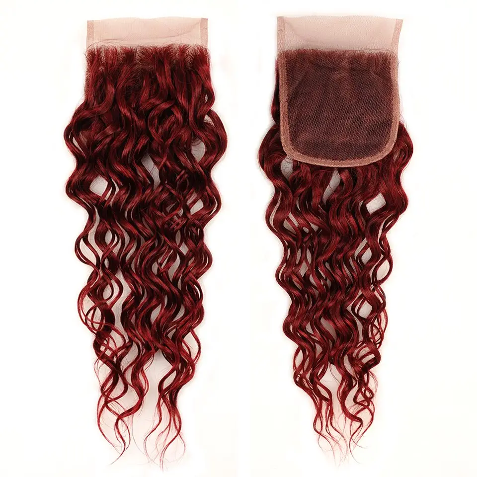 Pinshair, красные пряди, с застежкой, бордовые, 99J волосы, перуанские, волнистые, цветные, человеческие волосы, 3 пряди, с застежкой, толстые, не Реми