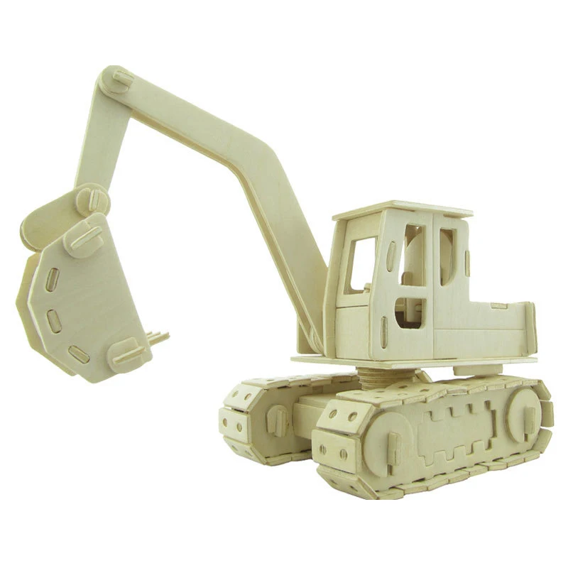 Темный хаки Автомобиль DIY3D трехмерная головоломка модель деревянная развивающая Игрушечная модель Строительный набор образование хобби подарок инженерное транспортное средство - Цвет: Темный хаки