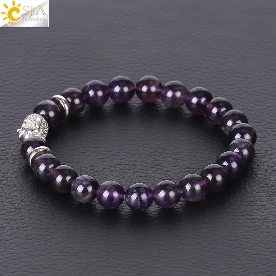 Мужской браслет Будды из натурального камня CSJA бусина мала баланс чакры