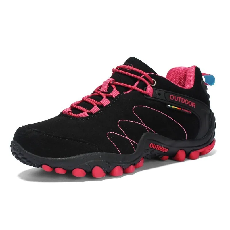 Black Rose Outdoor Tactical Hiking Shoes Men Casual Wear Resisting Non-slip Sneakers Shoes Women Sneakers Climbing Trekking Sport Unisex - Color: Black Rose