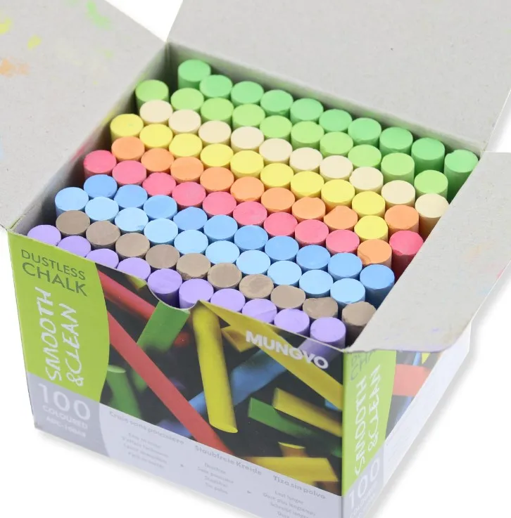 100pcs color Mungyo цветной не пыленепроницаемый нетоксичный Мел для студентов, для офиса, цветная ручка - Цвет: 100pcs color