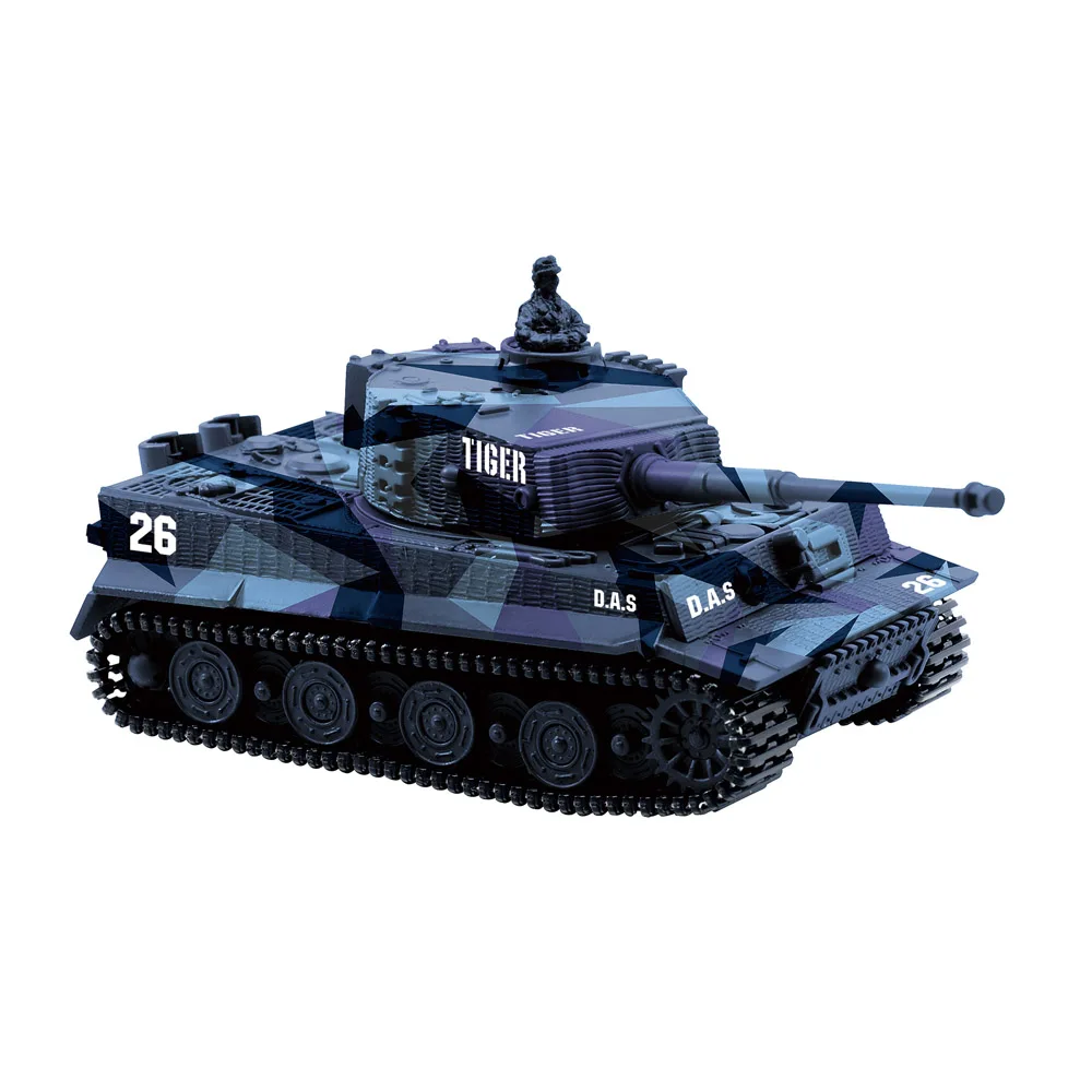 Темно-синий 1: 72 RC мини-танк Германия Тигр битва 1/72 высокая имитация с дистанционным радиоуправлением Panzer бронированный автомобиль детские электронные игрушки - Цвет: Темно-синий