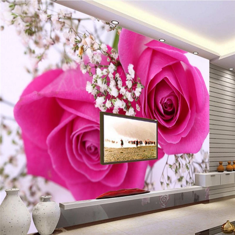 3d обои beibehang фотообои искусственная фотография розовая роза прикроватная тумба