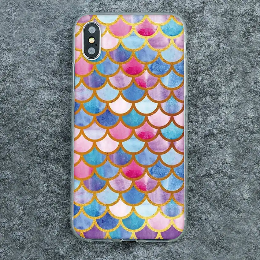 06 Чехол для Coque Motorola Moto G7 plus G5 P40 P30 one power Z4 Z3 G7 E5 G6 play Мягкий ТПУ Русалка рыбные весы роскошный чехол для телефона - Цвет: 06