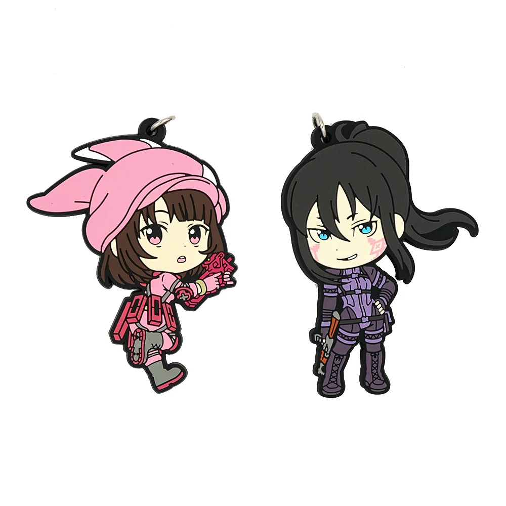 Меч искусство онлайн альтернативный пистолет Gale онлайн GGO аниме Pitohui Llenn ремешок резиновый брелок