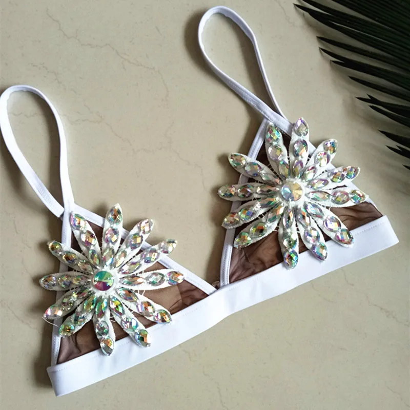 Lace Bikini Diamond Swimsuit Crystal Women Swimwear Nude Bikinis Brazilian Rhinestone Beachwear push up 2018 Biquini | Женская одежда