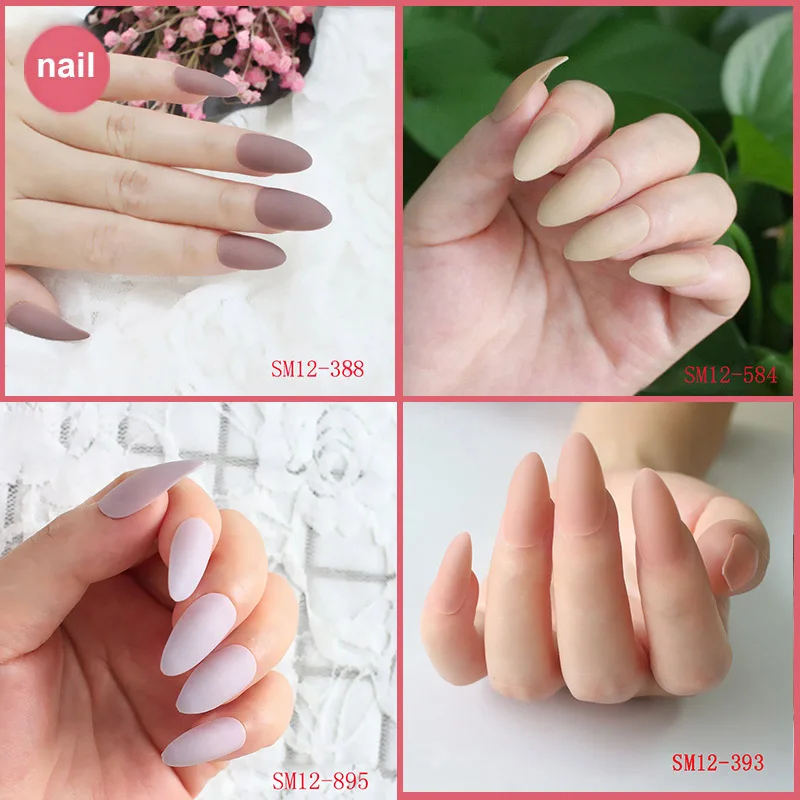 24 шт женские накладные ногти DIY матовые накладные ногти в форме капель NShopping
