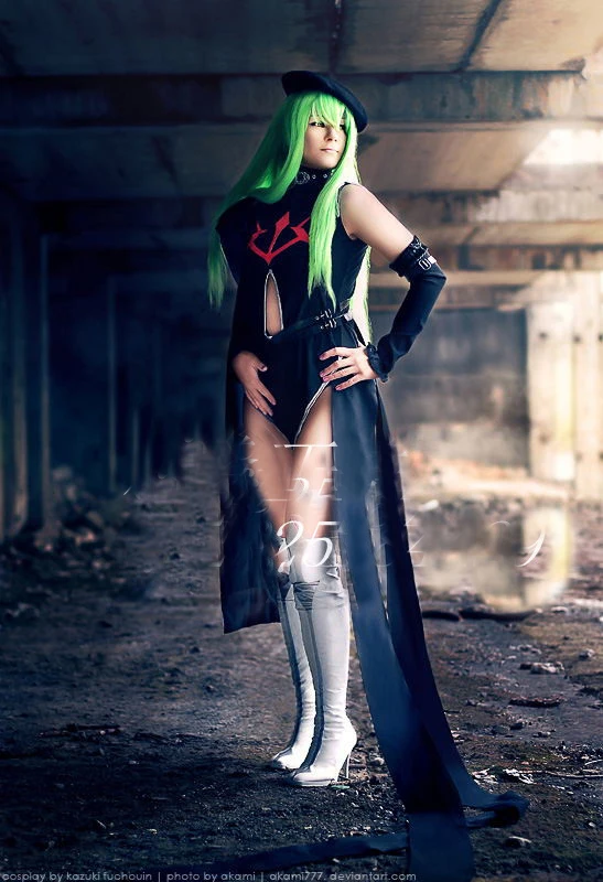 Code Geass CC женский черный костюм для косплэя косплэй со шляпой и Перчатки 11 |