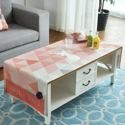2 New Nordic home art modern minimalist cotton& linen fresh rectangular table cloth living room TV cabinet coffee table FG1124 - Цвет: 2