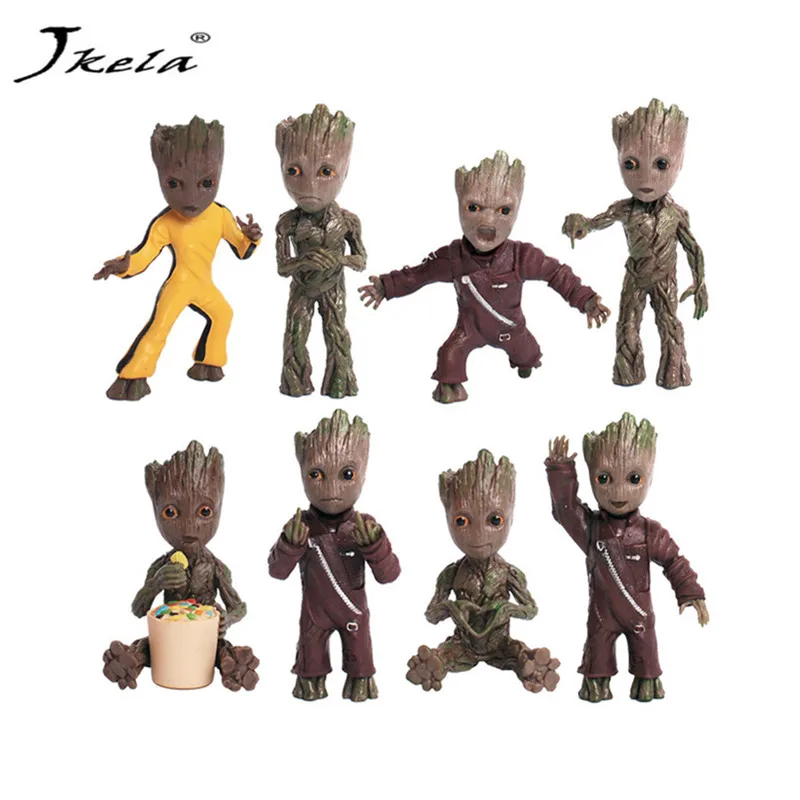 [Новинка] Baby Groots дерево человек фигура игрушки брелок кулон стражи Галактики танцы фильм фигурки подвески для игрушек ожерелье подарок