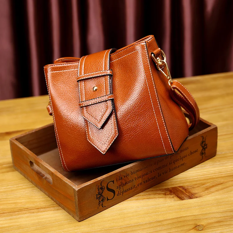 Модная женская сумка-мессенджер из натуральной кожи винтажные женские