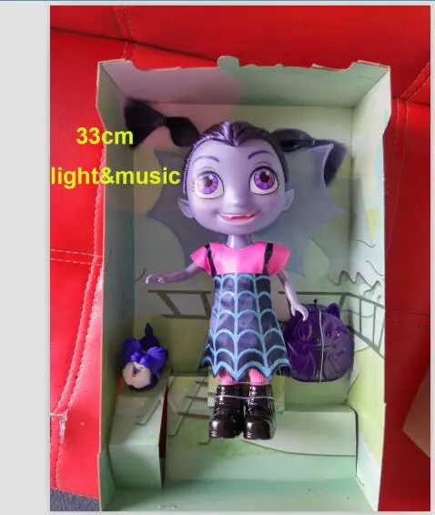 retail box Игрушечные вампиры 33 см Junior Vampirina игрушки куклы с светильник и музыка игрушки вамп летучая мышь девочка Фигурка Игрушки для детей Brinquedos - Цвет: retail box
