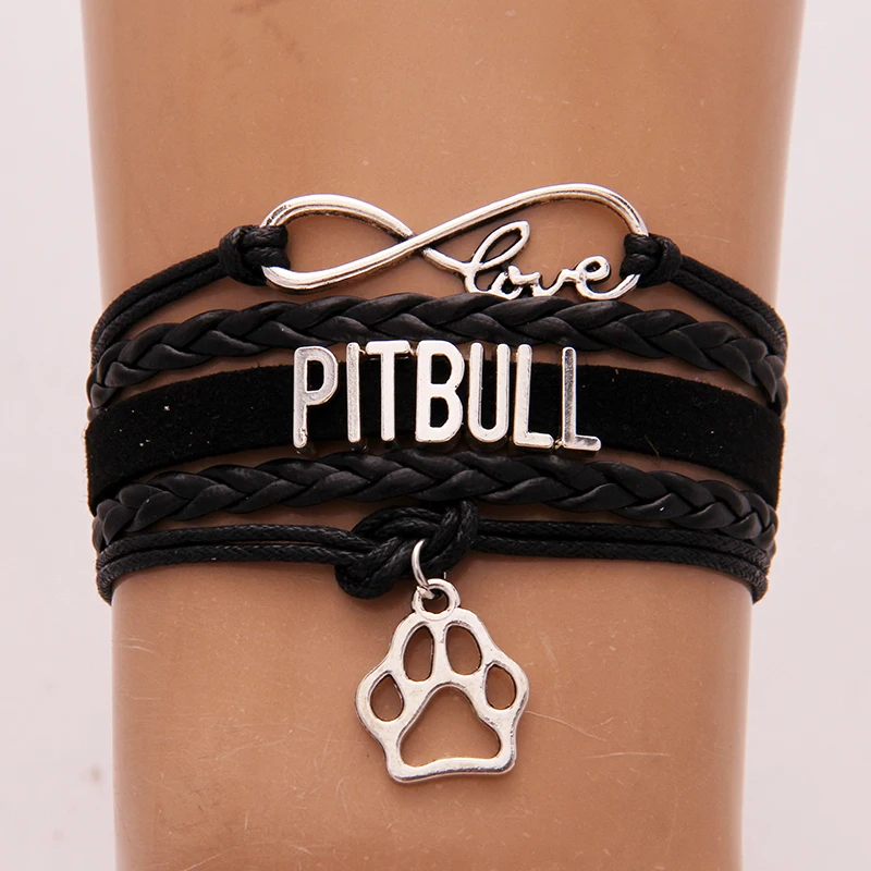 5 цветов Бесконечность Любовь Подвеска собачья лапа Pitbull браслет и браслеты