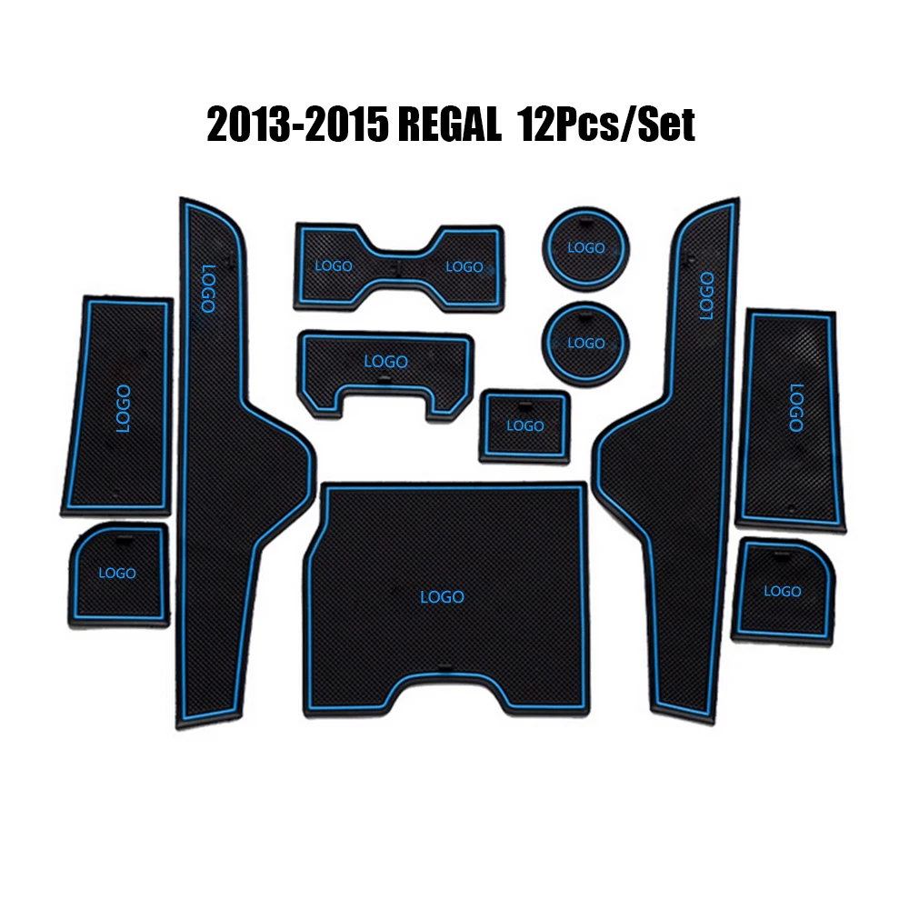 

For BUICK Regal 2013 2014 2015 Auto Non-slip Mats Gate Slot Mat Latex Anti Slip Mat Car Door Groove Mat Car-Styling 12pcs