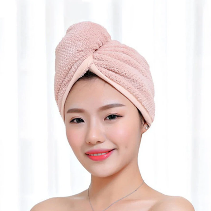 Light Pink Мягкое полотенце из микрофибры для длинных волос, волшебное быстросохнущее полотенце для сушки волос, супер впитывающее полотенце для сушки волос, женская шапка для головы - Цвет: Light Pink