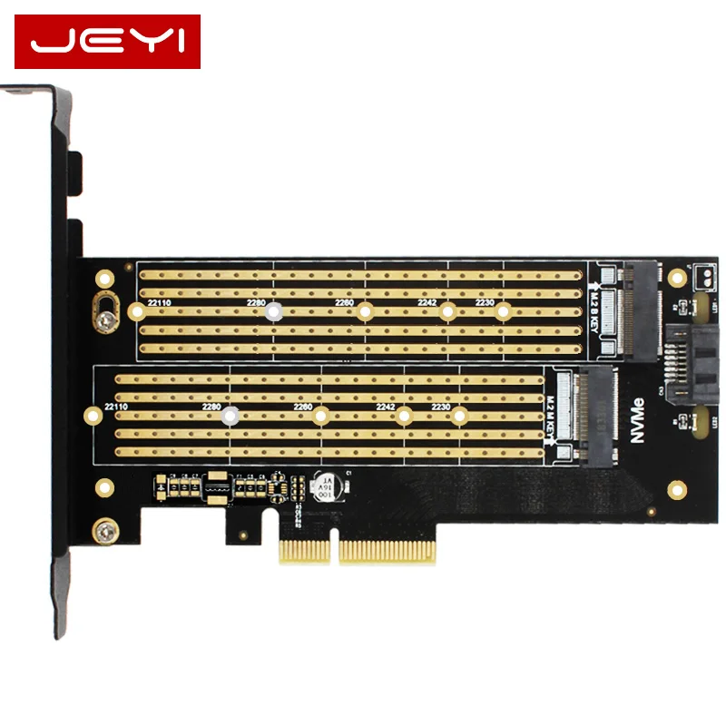 Белый JEYI SK6 M.2 NVMe SSD NGFF к PCIE X4 адаптер M ключ B ключ двойной интерфейс карты Suppor PCI Express 3,0x4 2230-22110 все размеры m.2 - Цвет: Белый