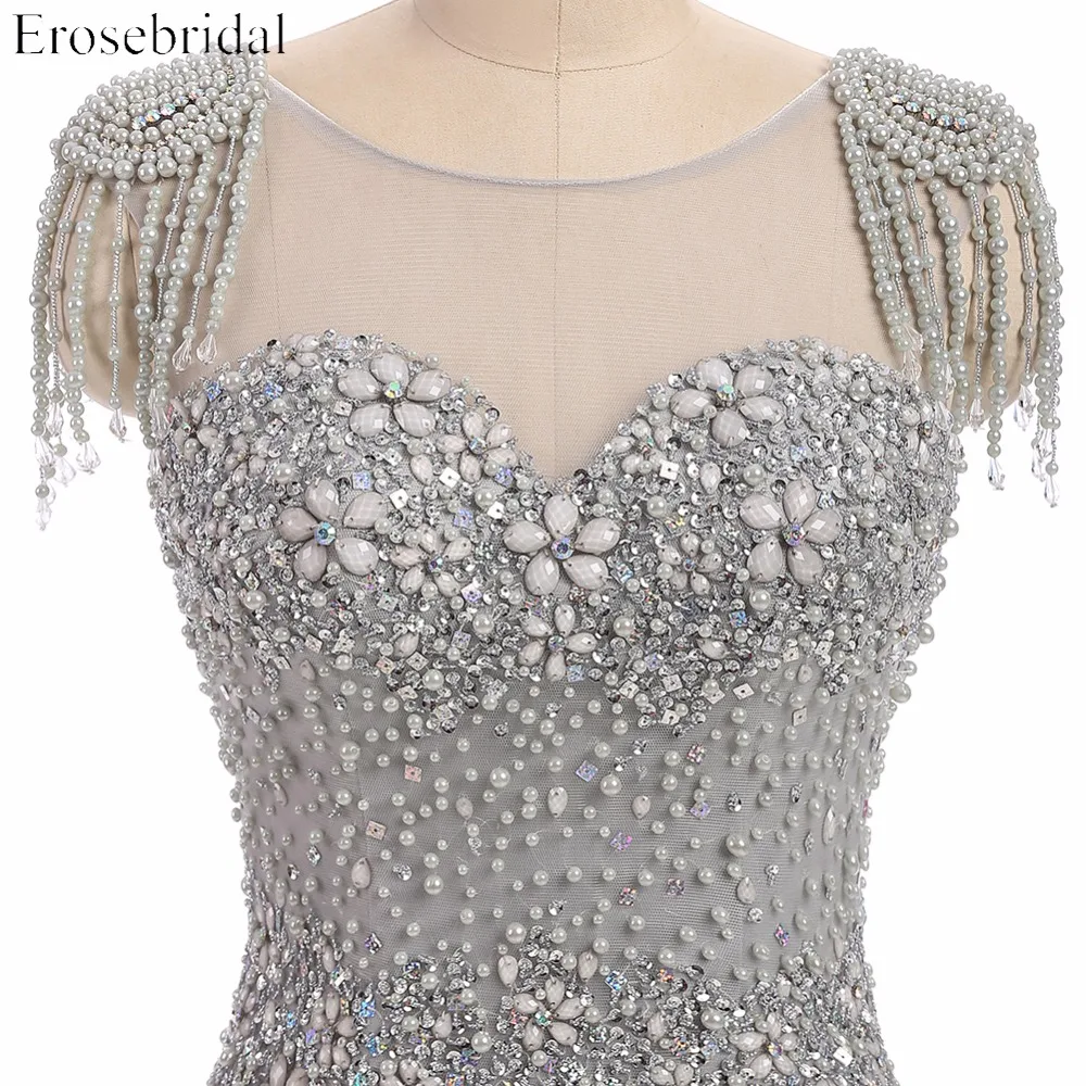 Женское вечернее платье Русалка Erosebridal серое Элегантное Длинное Платье с