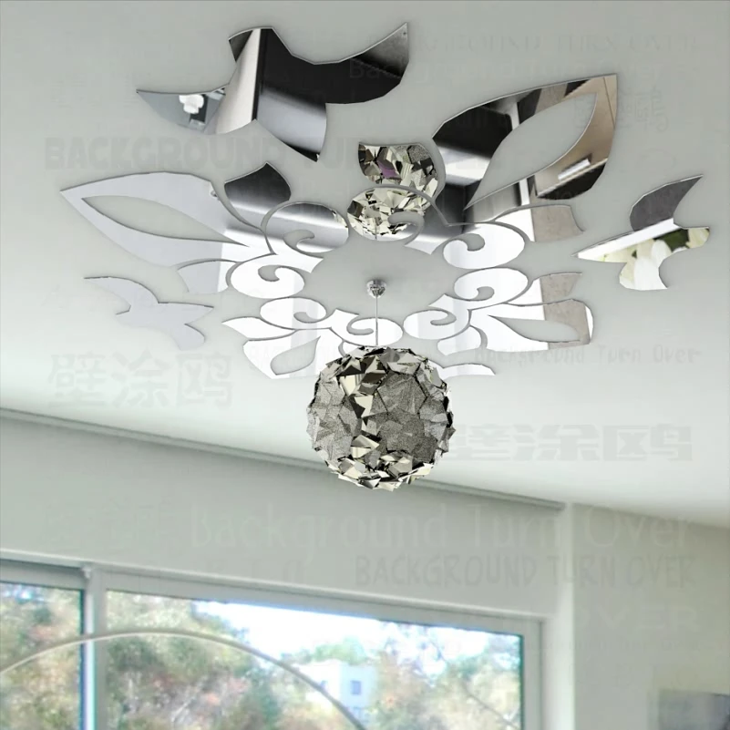 Зеркальные настенные наклейки для украшения комнаты спальни декоративные