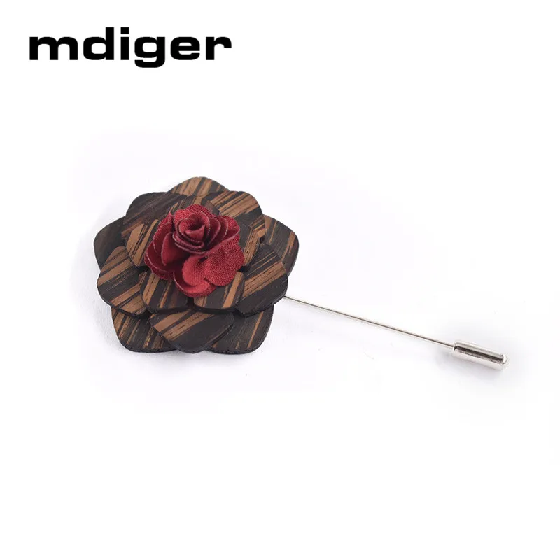 Mdiger модная брошь булавки цветы деревянные нагрудные для девочек Женская