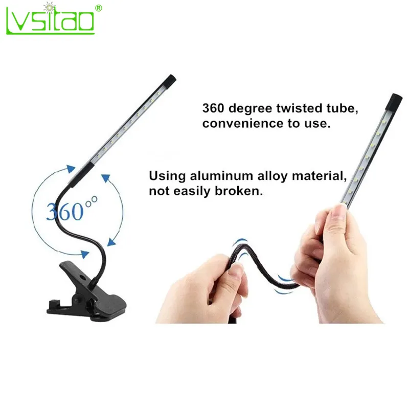 LED Eye Protection Flexible desk light Clip&ampstand Table Gooseneck lamp USB rechargeable bedroom dimmer ReadingLight smart touch |