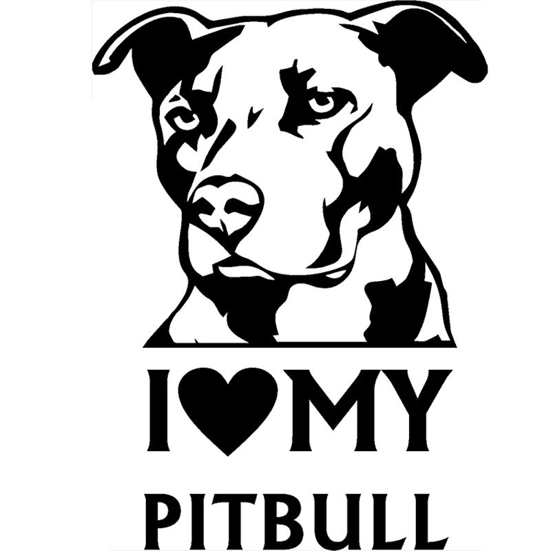 Наклейки питбулл с собакой I LOVE MY PITBULL виниловые наклейки для стайлинга