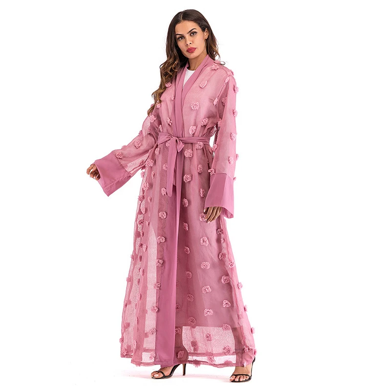PrettyRunni взрослых цветок лоскутное кардиган исламская костюмы Мода Дубай абаи