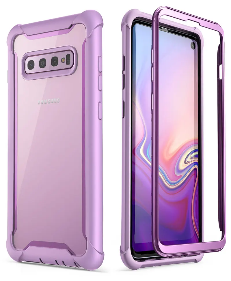 Чехол Ares для samsung S10, 6,1 дюйма, прочный Чехол на весь корпус со встроенной защитной пленкой [не совместим с датчиком отпечатков пальцев] - Цвет: Purple